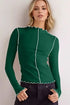 'Jedda' Ribbed Long Sleeve T-Shirt - Celes Fashion
